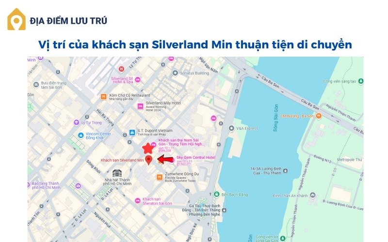 Vị trí của khách sạn Silverland Min thuận tiện di chuyển