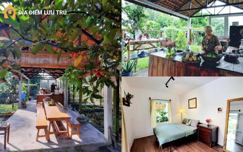Không gian thơ mộng, gợi nhớ về tuổi thơ của homestay Củ Chi Vườn Nhà Ngoại