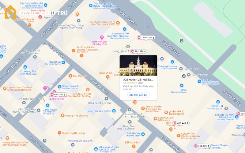 Cách di chuyển đến khách sạn A25 Quận 1