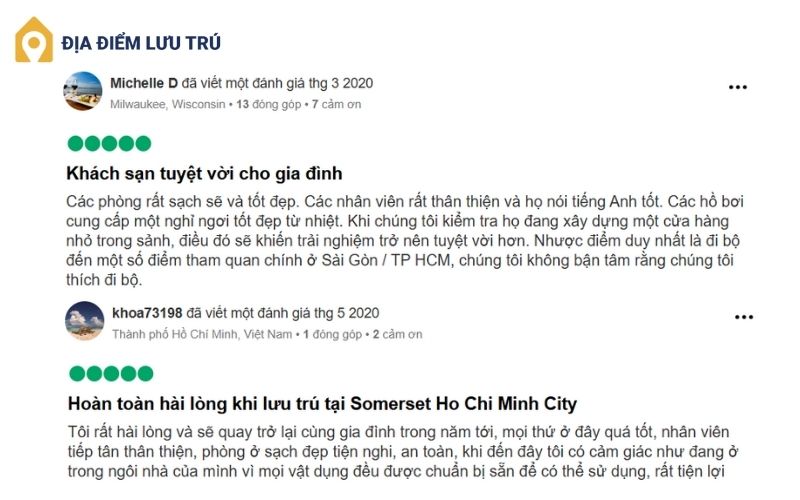 Đánh giá chung về khách sạn Somerset Quận 1
